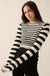 Outside the Lines Striped Fuzzy Knit Crop Sweater - ShopPromesa