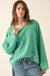 Chill Vibes Rolled-Edge Ribbed Knit Sweater