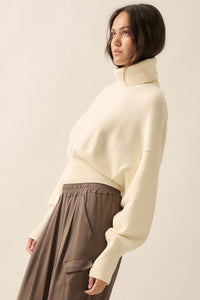 Now or Never Banded Turtleneck Sweater - ShopPromesa