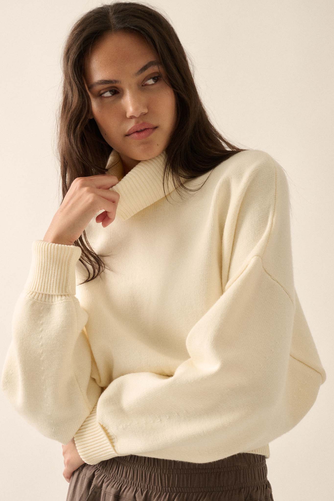 Now or Never Banded Turtleneck Sweater - ShopPromesa