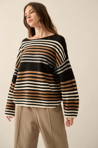 Along These Lines Multicolor Striped Knit Sweater - ShopPromesa