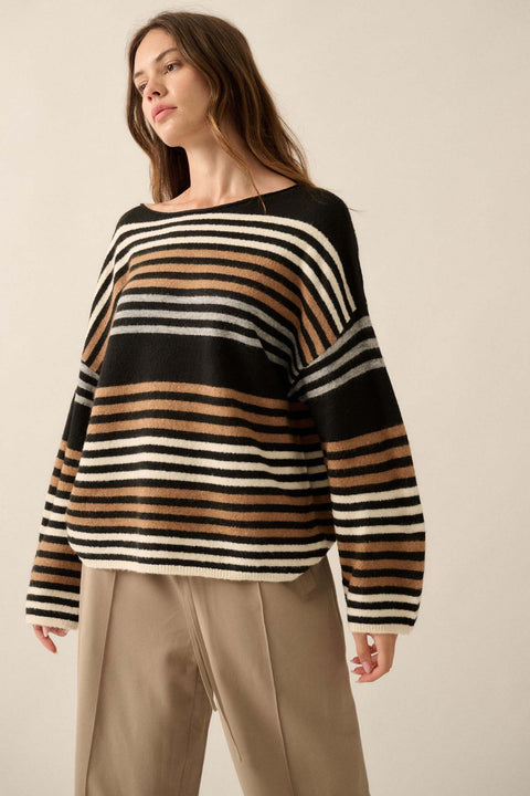 Along These Lines Multicolor Striped Knit Sweater - ShopPromesa