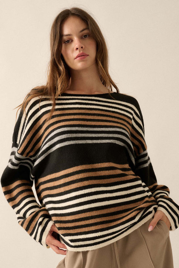 Along These Lines Multicolor Striped Knit Sweater - ShopPromesa