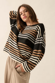 Along These Lines Multicolor Striped Knit Sweater - ShopPromesa