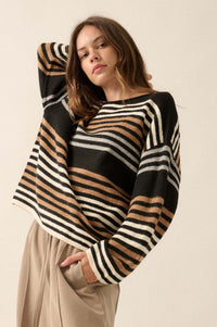 Along These Lines Multicolor Striped Knit Sweater - ShopPromesa