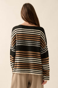 Along These Lines Multicolor Striped Knit Sweater - ShopPromesa