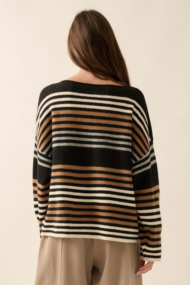 Along These Lines Multicolor Striped Knit Sweater - ShopPromesa