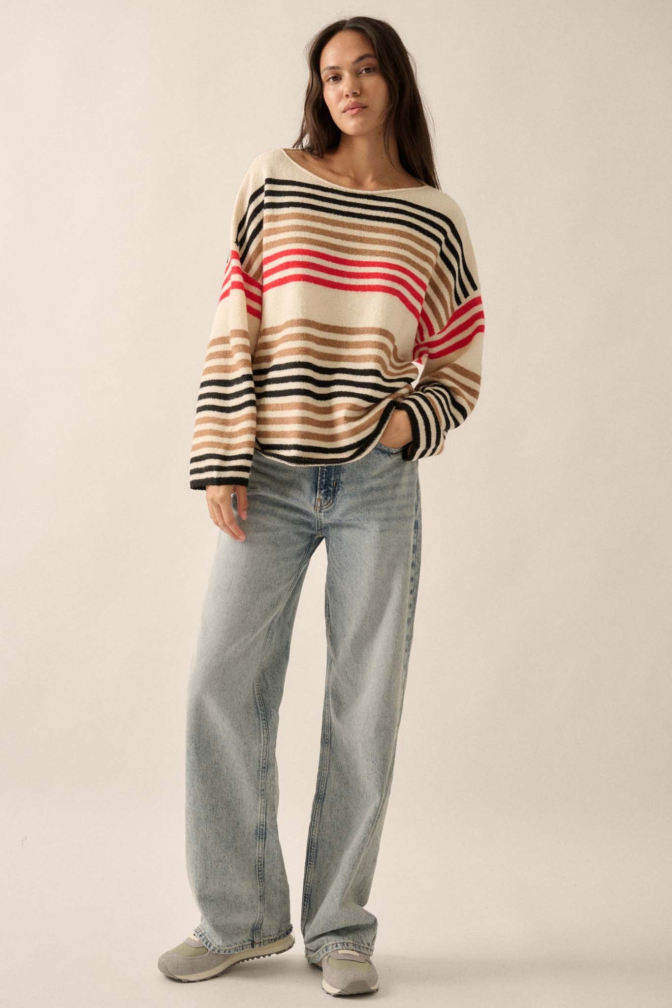 Along These Lines Multicolor Striped Knit Sweater - ShopPromesa