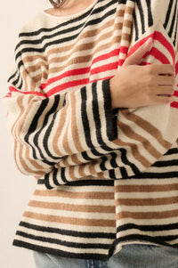 Along These Lines Multicolor Striped Knit Sweater - ShopPromesa