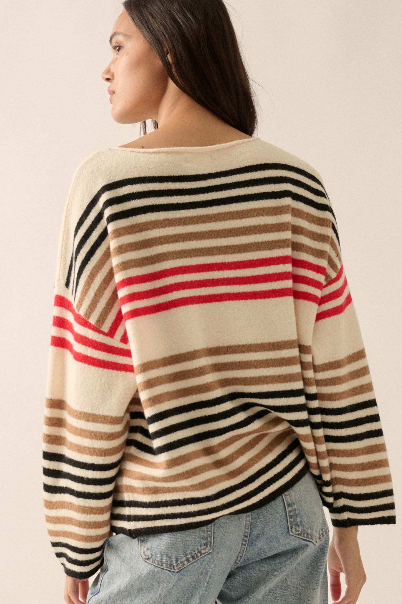 Along These Lines Multicolor Striped Knit Sweater - ShopPromesa