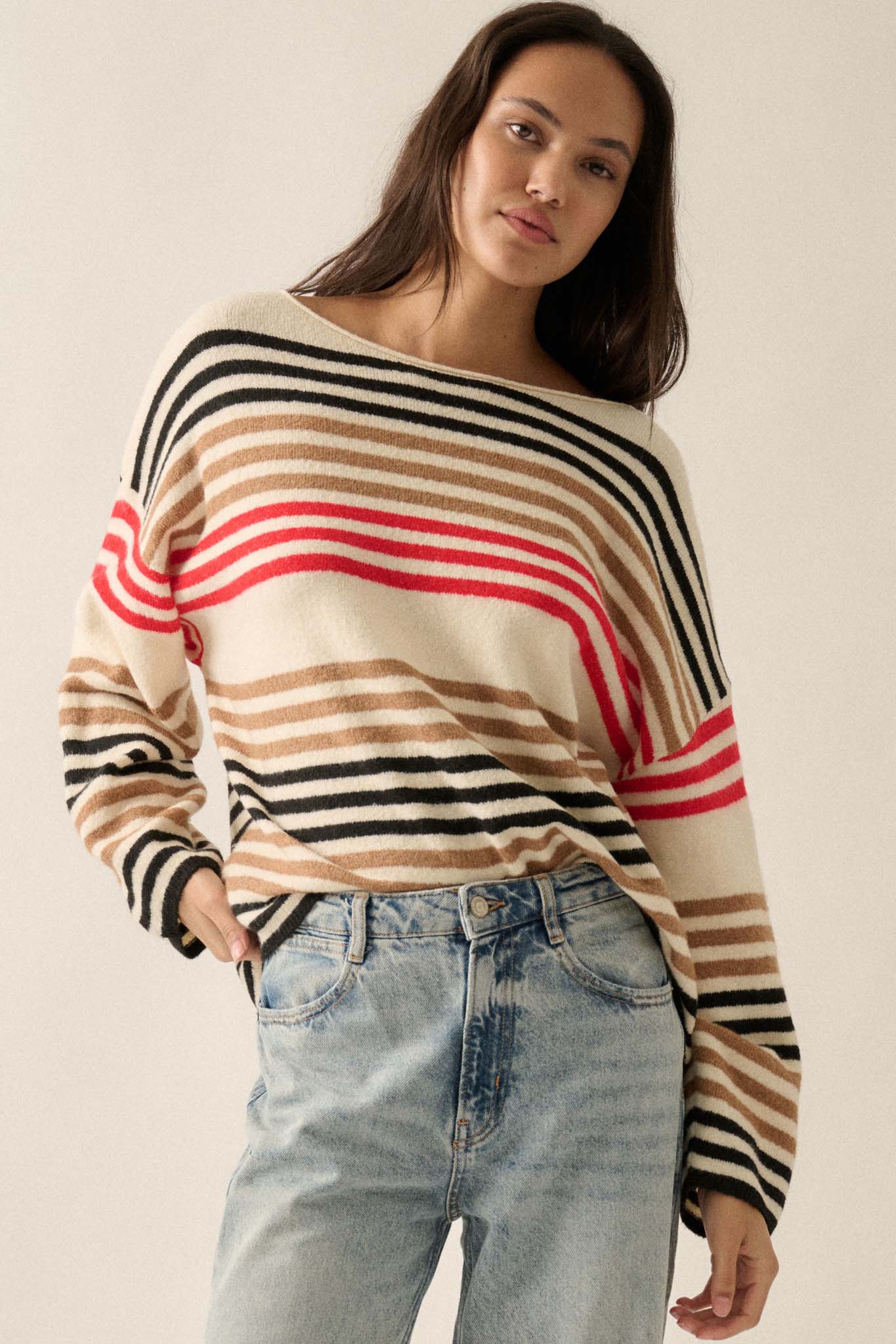 Along These Lines Multicolor Striped Knit Sweater - ShopPromesa