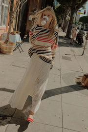 Along These Lines Multicolor Striped Knit Sweater