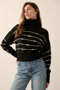 Draw the Line Striped Banded Turtleneck Sweater - ShopPromesa