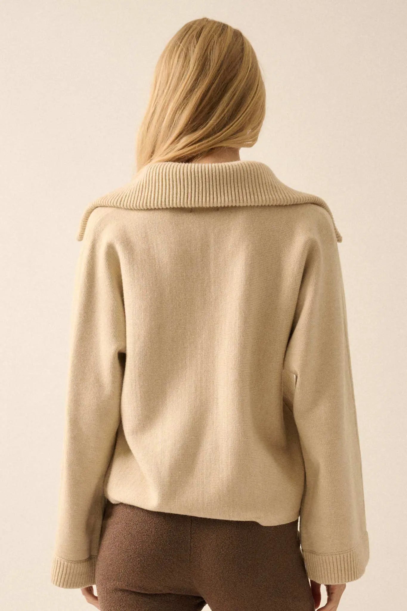 Home Sweet Home Oversized Collar V-Neck Sweater Home Sweet Home Oversized Collar V-Neck Sweater