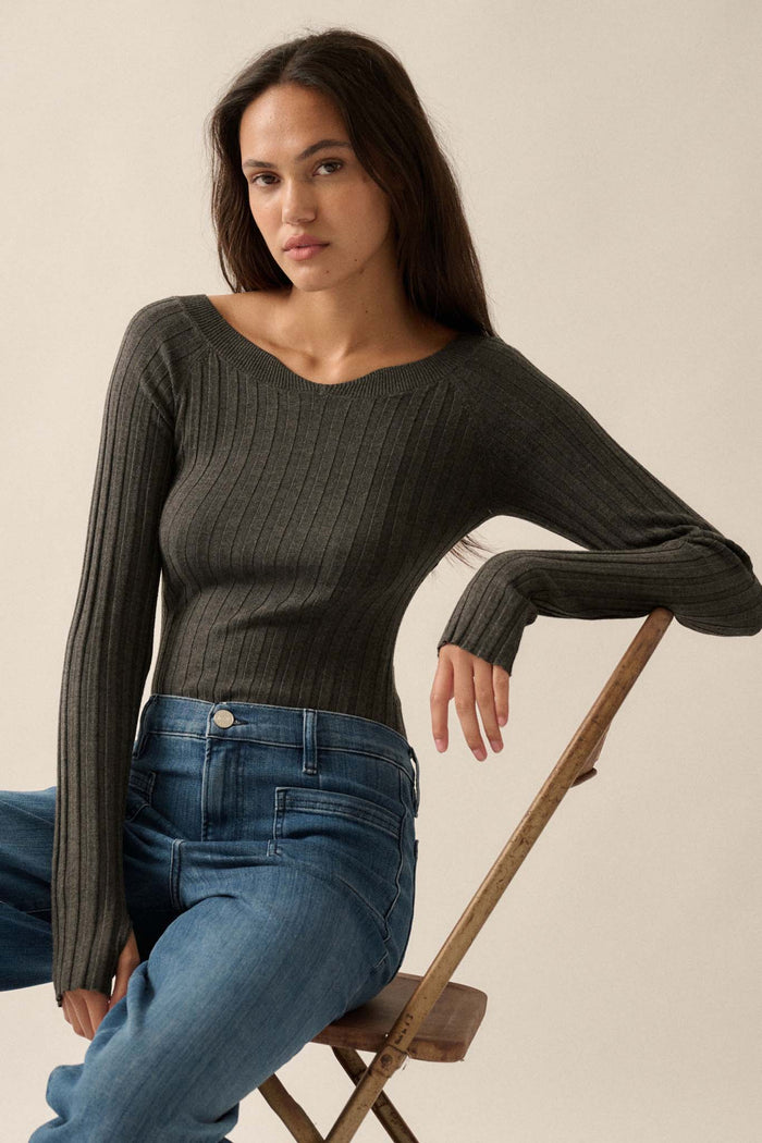 Love Your Life Ribbed Knit Boatneck Bodysuit - ShopPromesa