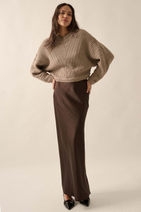 Warm Wishes Pointelle Cable Knit Dolman Sweater - ShopPromesa