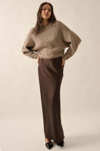 Warm Wishes Pointelle Cable Knit Dolman Sweater - ShopPromesa