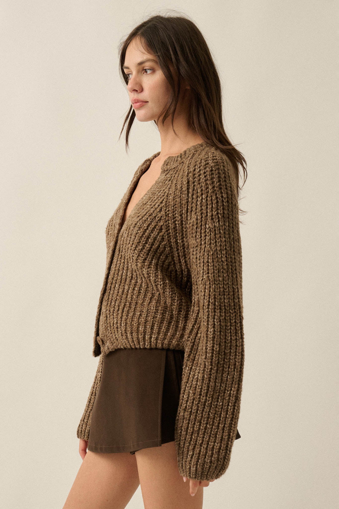 Soft Sunday Ribbed Knit Buttoned V-Neck Cardigan - ShopPromesa