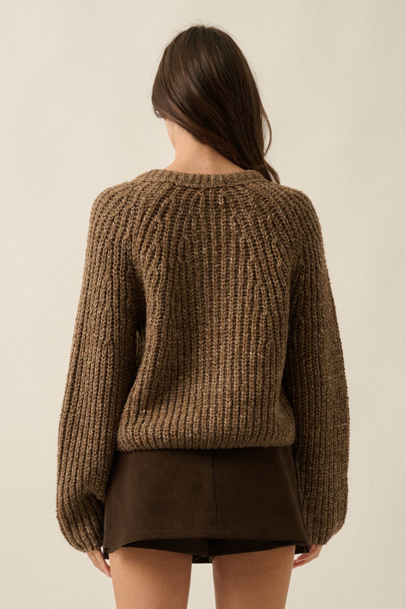 Soft Sunday Ribbed Knit Buttoned V-Neck Cardigan - ShopPromesa