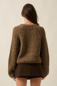 Soft Sunday Ribbed Knit Buttoned V-Neck Cardigan - ShopPromesa