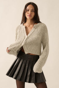 Soft Sunday Ribbed Knit Buttoned V-Neck Cardigan - ShopPromesa