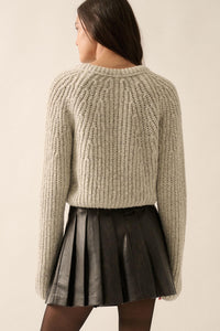 Soft Sunday Ribbed Knit Buttoned V-Neck Cardigan - ShopPromesa