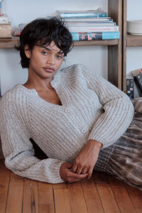 Soft Sunday Ribbed Knit Buttoned V-Neck Cardigan - ShopPromesa