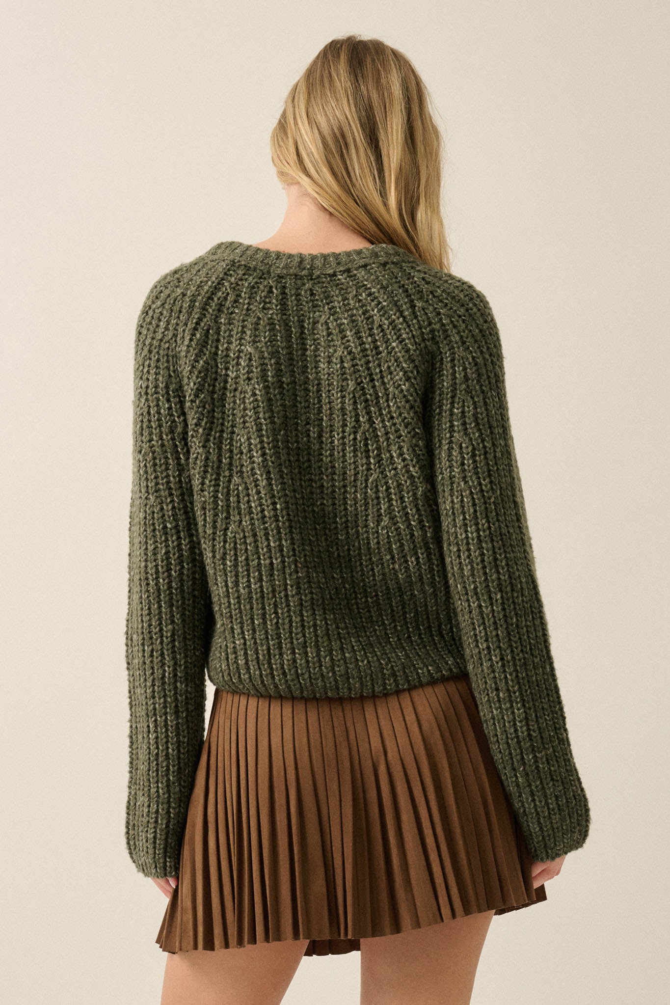 Soft Sunday Ribbed Knit Buttoned V-Neck Cardigan - ShopPromesa