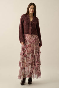 Soft Sunday Ribbed Knit Buttoned V-Neck Cardigan - ShopPromesa