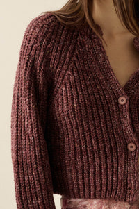 Soft Sunday Ribbed Knit Buttoned V-Neck Cardigan - ShopPromesa