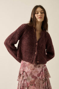 Soft Sunday Ribbed Knit Buttoned V-Neck Cardigan - ShopPromesa