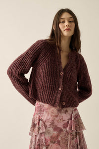 Soft Sunday Ribbed Knit Buttoned V-Neck Cardigan - ShopPromesa