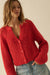 Soft Sunday Ribbed Knit Buttoned V-Neck Cardigan - ShopPromesa