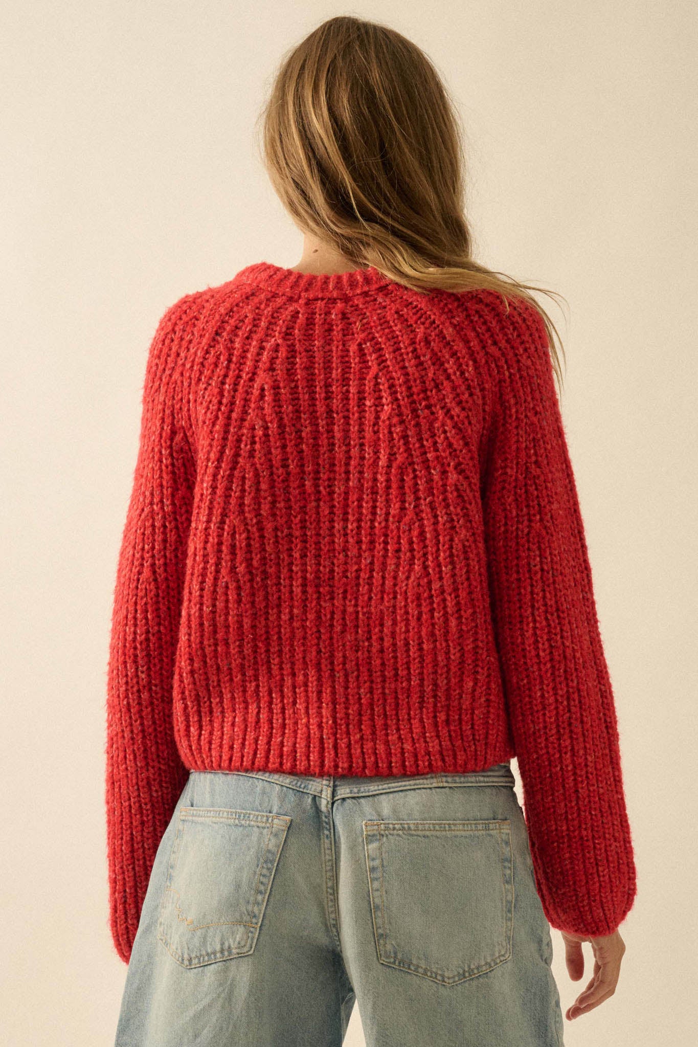 Soft Sunday Ribbed Knit Buttoned V-Neck Cardigan - ShopPromesa