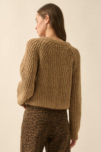 Soft Sunday Ribbed Knit Buttoned V-Neck Cardigan - ShopPromesa