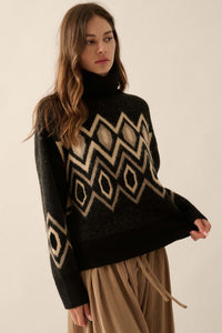 Play the Angles Geometric Turtleneck Sweater - ShopPromesa