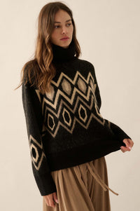 Play the Angles Geometric Turtleneck Sweater - ShopPromesa