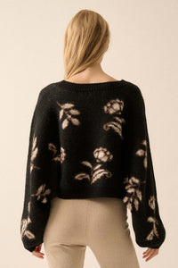 Get Growing Oversize Cropped Floral Sweater - ShopPromesa