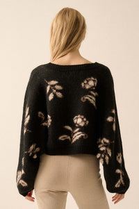 Get Growing Oversize Cropped Floral Sweater - ShopPromesa