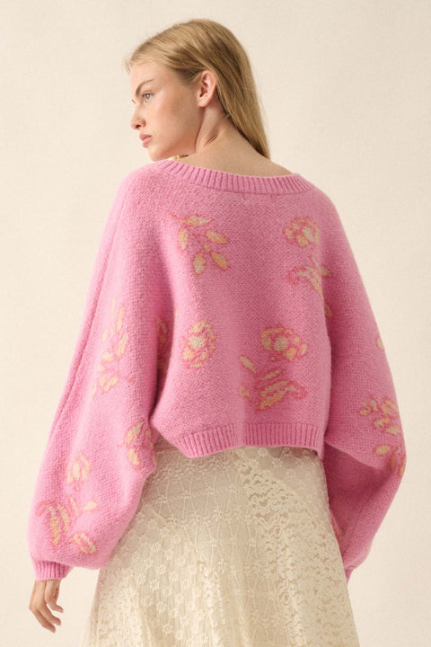 Get Growing Oversize Cropped Floral Sweater - ShopPromesa