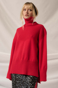 Warmest Regards Split-Hem Turtleneck Sweater - ShopPromesa