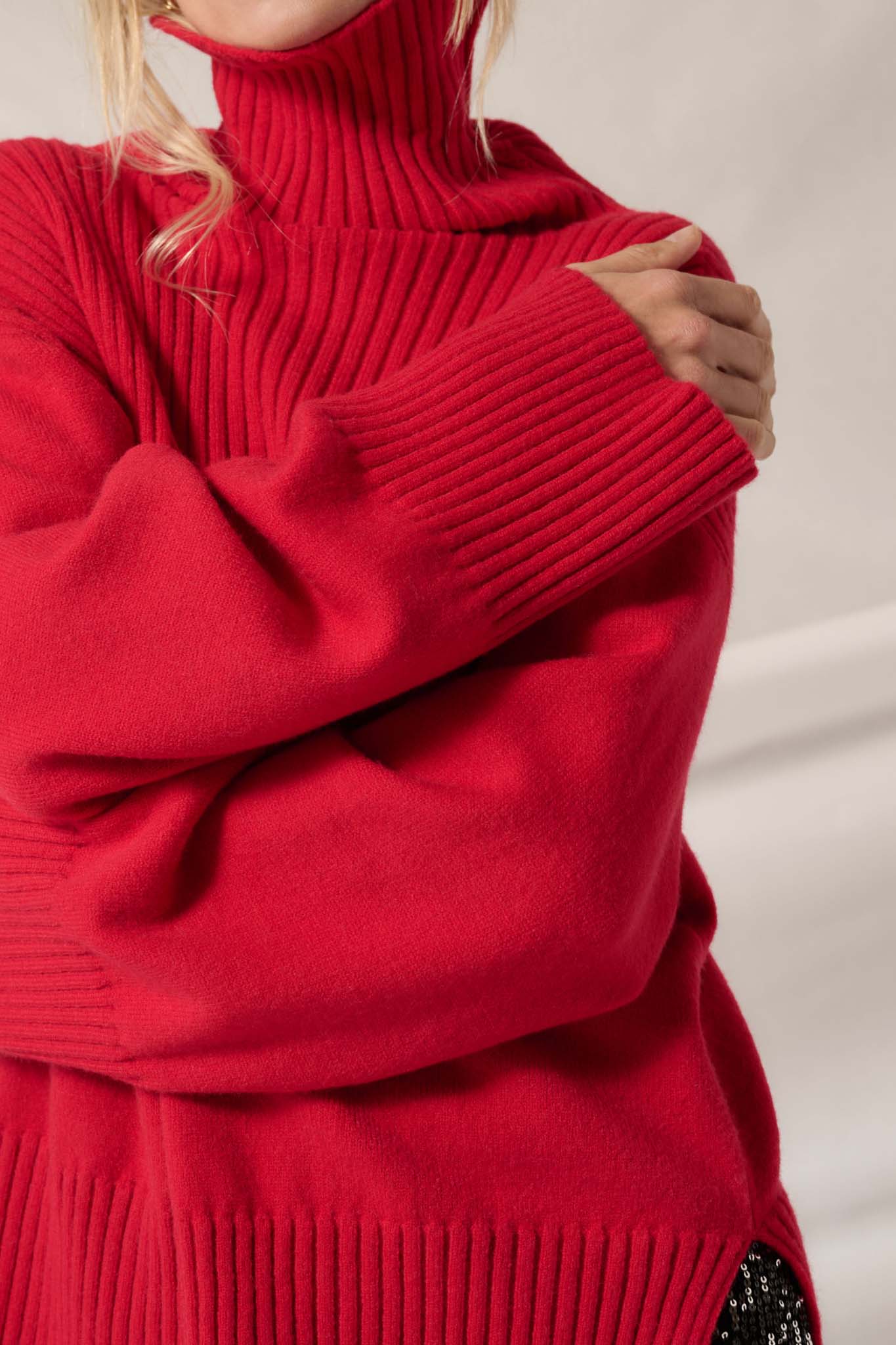 Warmest Regards Split-Hem Turtleneck Sweater - ShopPromesa