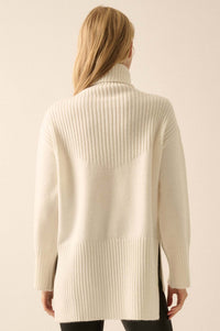 Warmest Regards Split-Hem Turtleneck Sweater - ShopPromesa