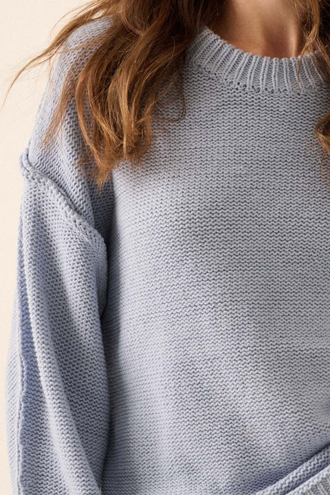 Mellow Mood Exposed-Seam Loose-Fit Sweater - ShopPromesa