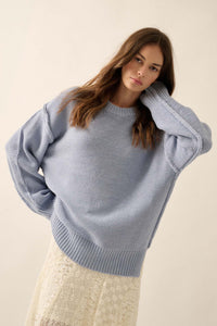 Mellow Mood Exposed-Seam Loose-Fit Sweater - ShopPromesa