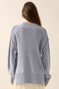 Mellow Mood Exposed-Seam Loose-Fit Sweater - ShopPromesa