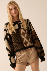 Shaping Up Multicolor Geometric Sweater - ShopPromesa