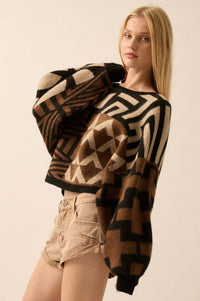 Shaping Up Multicolor Geometric Sweater - ShopPromesa