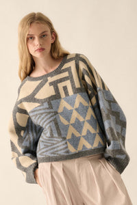 Shaping Up Multicolor Geometric Sweater - ShopPromesa