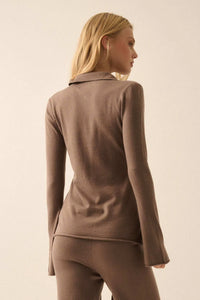 Promise the Label Brushed Knit Split-Front Top - ShopPromesa